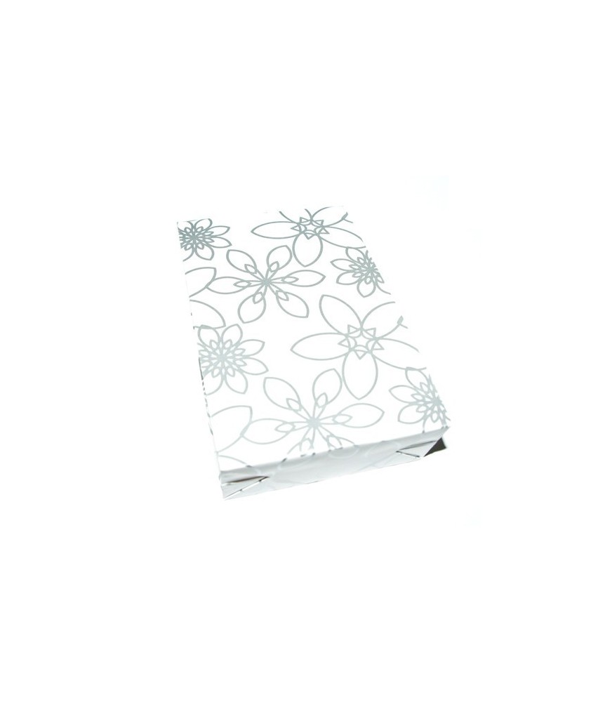 Giftbag – white | silver flowers